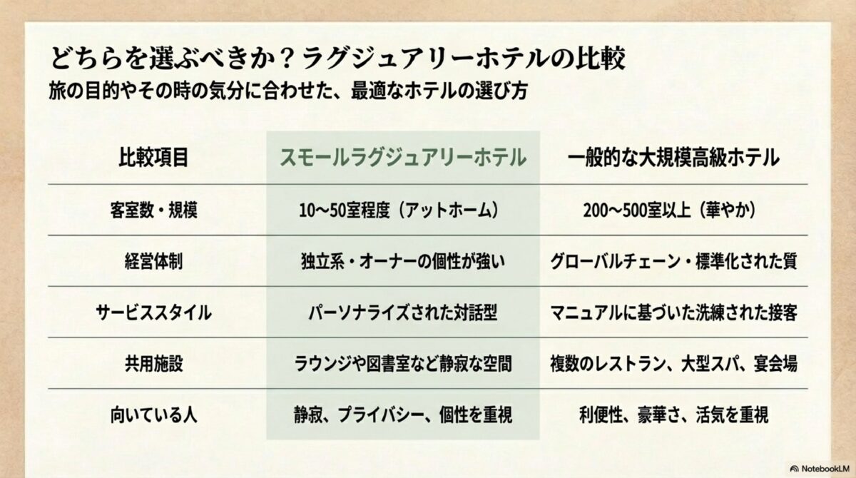 どちらを選ぶべきか?ラグジュアリーホテルの比較
