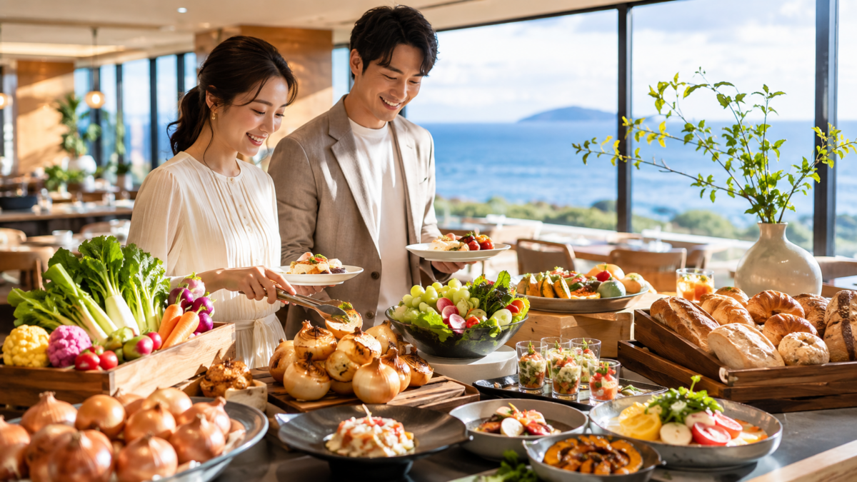 淡路島玉ねぎや地元野菜を楽しむ朝食ブッフェのイメージ