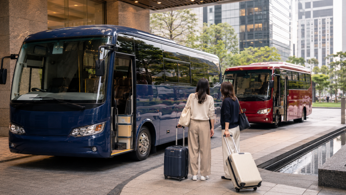 帝国ホテル大阪の青いバスと赤いOAPバスの違い