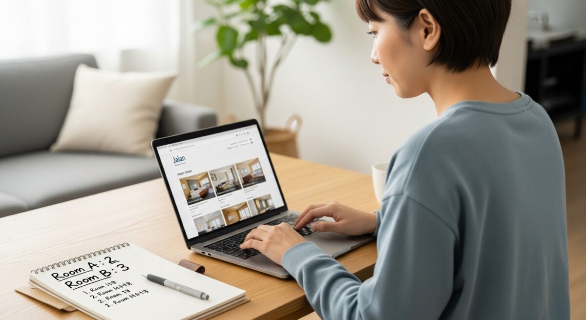 じゃらん二部屋予約（人数が違う）方法と注意点